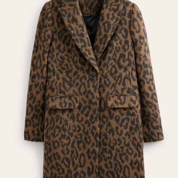 Boden Canterbury Interest Coat Leopard NWT Size 4P - Picture 3 of 3